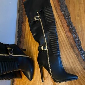 Over the knee thigh high leather boots